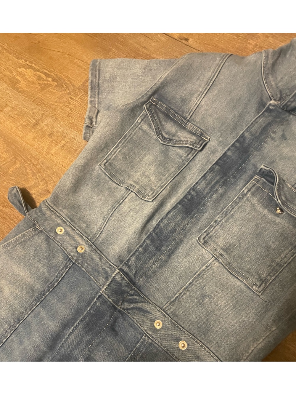 Good American Light Wash Denim Jumpsuit